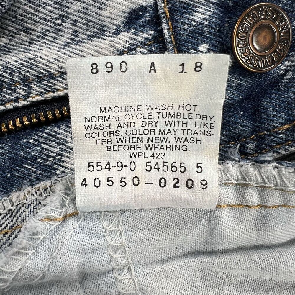 VTG Levi’s 554 Men’s 34x30 (Actual 32x30) Acid Wash Orange Tab 90’s USA - Picture 8 of 12